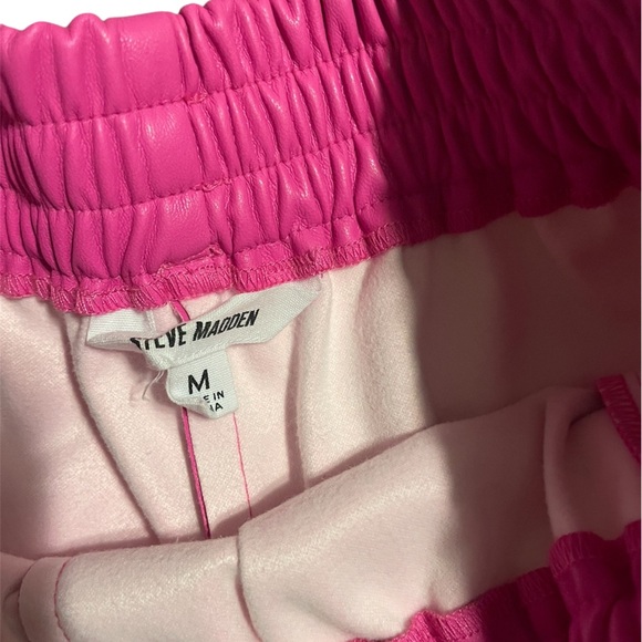 STEVE MADDEN High-Waisted Shorts Vegan Leather Pink size M - Picture 4 of 4